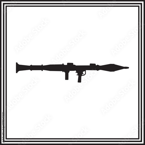 Rocket Launcher Silhouette Minimalist Military Weapon Illustration
