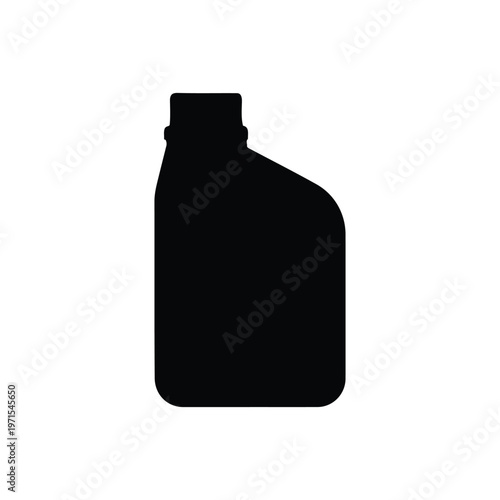 Engine oil bottle silhouette vector flat design on white background.
