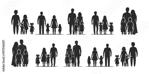 Familly silhouette vector