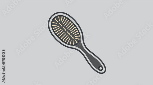 Hair Brush with Handle Closeup.