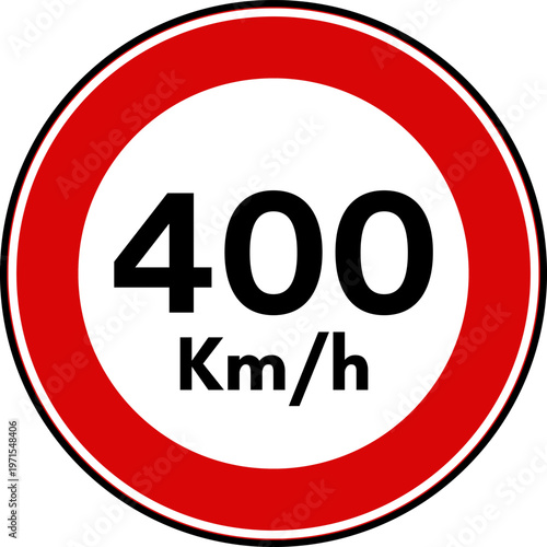 Speed Limit 400 kmh Traffic Sign Vector