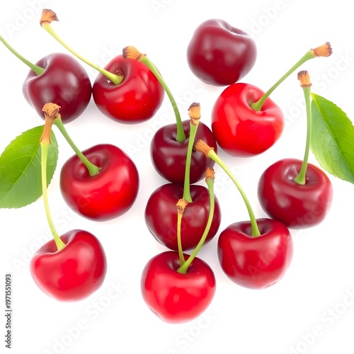 cherries on white background