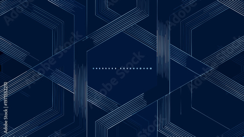 Abstract geometric pattern with intersecting lines and hexagon shapes