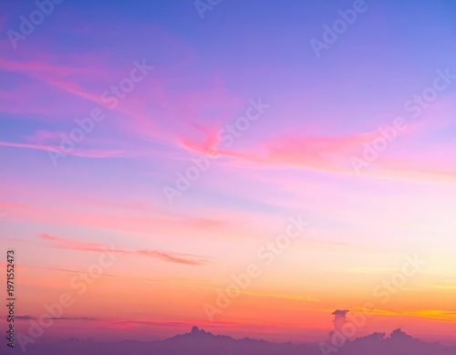 Breathtaking Colorful Sunset Sky with Soft Clouds and Vibrant Hues