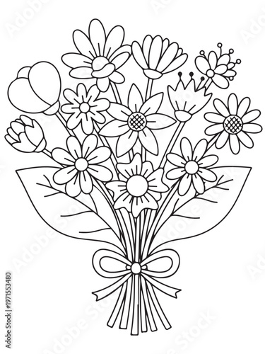 Elegant photo of flower pot coloring page for kids