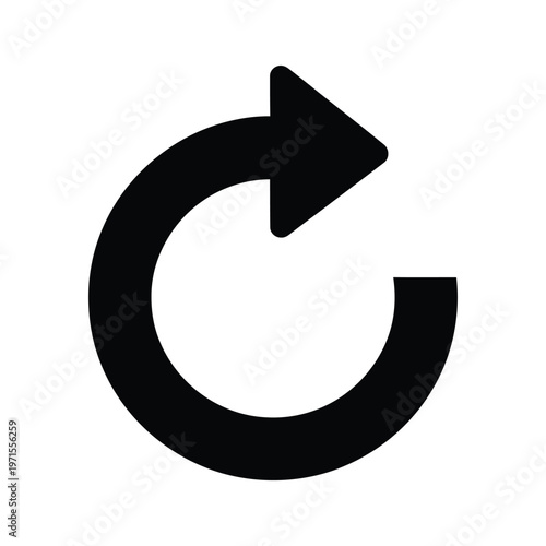 A bold circular arrow pointing counterclockwise with a thick arrowhead.