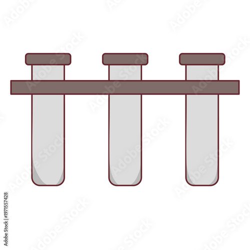 Empty medical test tubes in a rack for laboratory research graphic