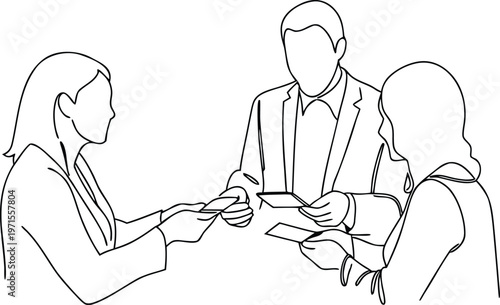 People Meeting Simple Sketch