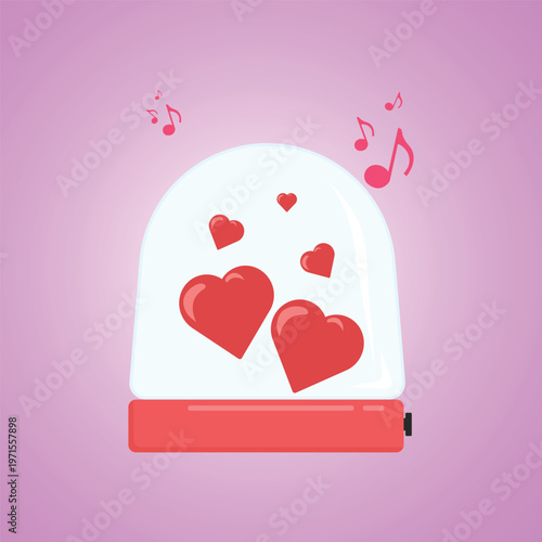 Love heart couple jar showpiece with glass jar