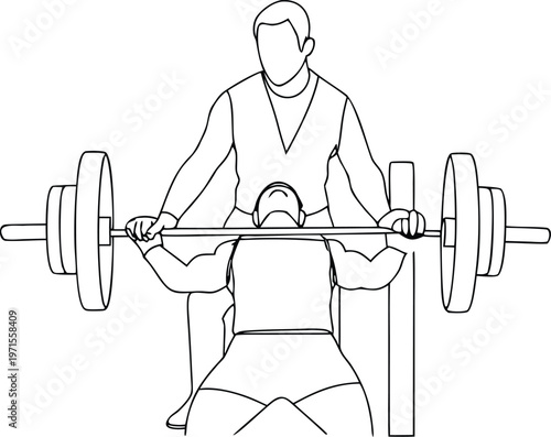 Weightlifting Exercise Illustration Bench Press Strength Training Fitness