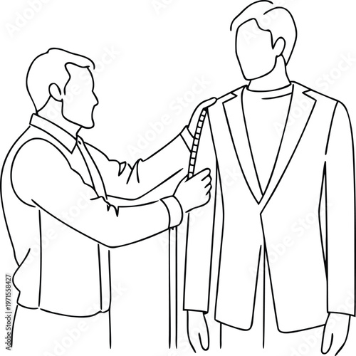 Tailoring Service, Menswear Fitting And Clothing Alterations Vector Illustration