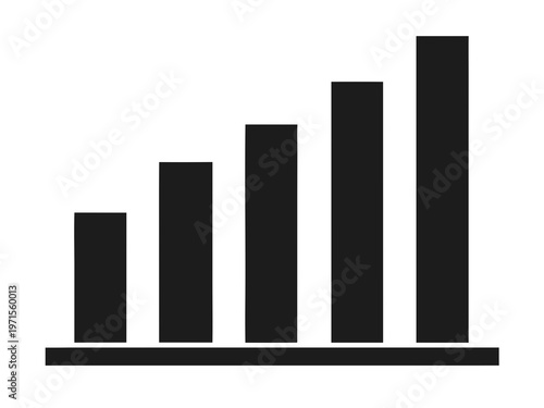 Growth progression represented by increasing vertical black bars on a baseline