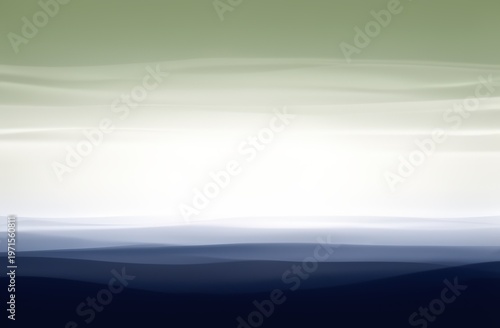 Abstract layered horizon background with green sky and navy foreground for minimalist wallpaper and banner design