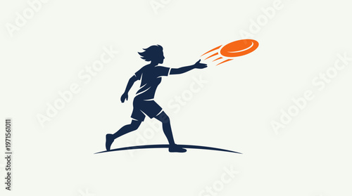 Silhouette Of Woman Throwing A Frisbee