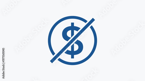 No Cost Icon Dollar Sign with Slash