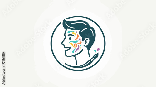 Creative Art Therapy Logo with Painted Face