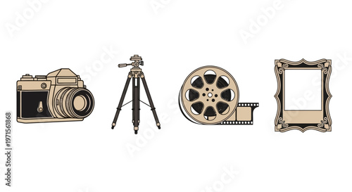 Camera and film making equipment.