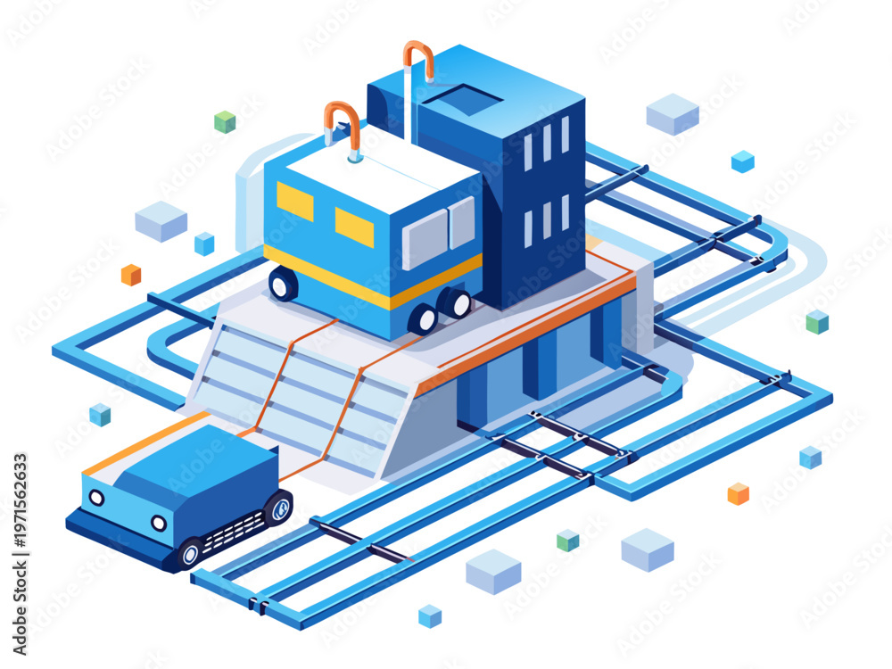 Obraz premium Modern data center with interconnected servers and network infrastructure
