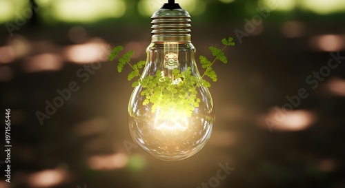 light bulb on a green background