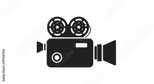 Black and white film movie camera.