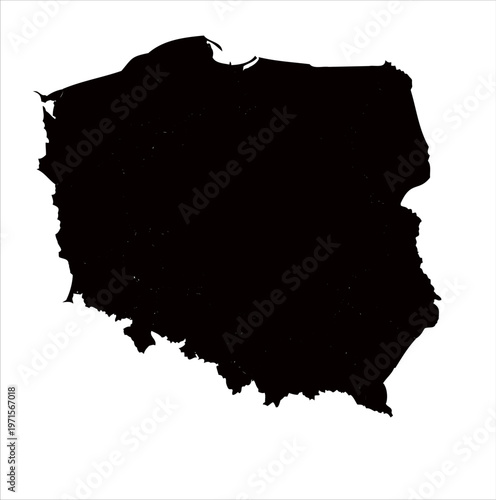 Poland map with blank background, detailed vector illustration of european country outline