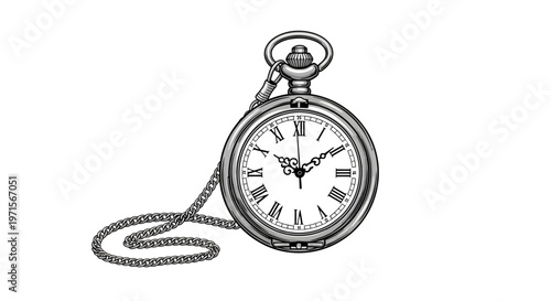 Vintage Pocket Watch with Chain.