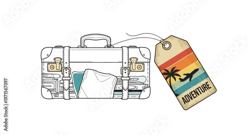 Vintage Camera with Adventure Tag Attached.