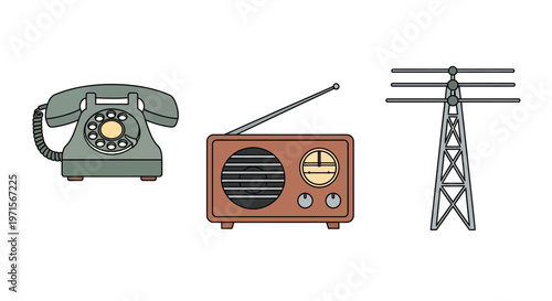 Vintage Radio Telephone and Tower.