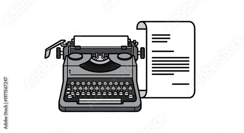 Vintage typewriter with paper inserted.