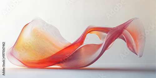 Abstract Transparent Fabric Wave with Soft Gradient Flow