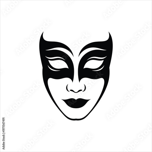 Masquerade Mask Vector Graphic with Elegant Design Elements for Festive Events Isolated on white background