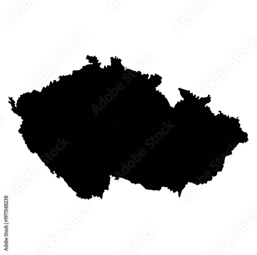 Outline of czech republic map on transparent background. high quality map