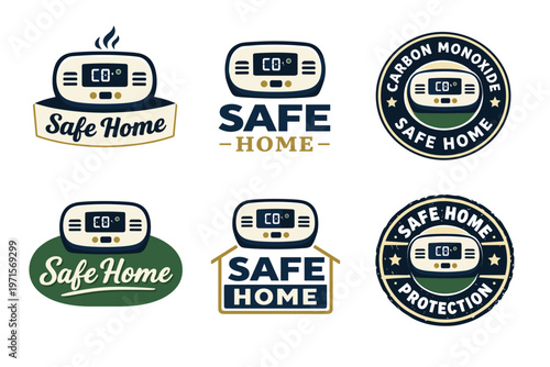 Carbon monoxide detector safety badges for home protection