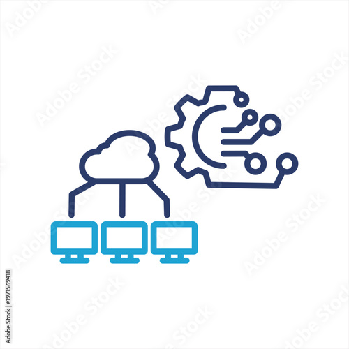 Technology icon illustration style collection