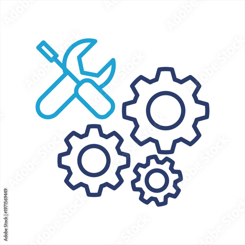 Engineering icon illustration style collection