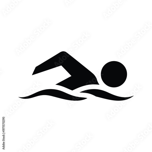 A sleek silhouette of a swimmer gliding through calm waters in a streamlined pose
