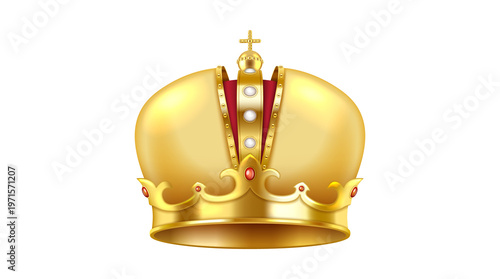 Konstfotografi Golden Imperial Crown Isolated on Transparent Background