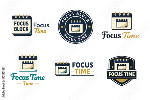 Focus block and focus time logos with calendar icon