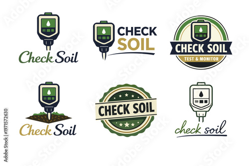 Check soil sensor logos collection for testing and monitoring