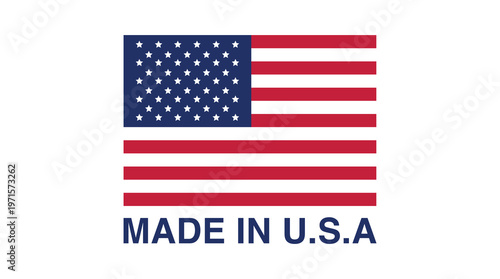 Made in USA Shield Badge with American Flag Design Isolated on Transparent Background