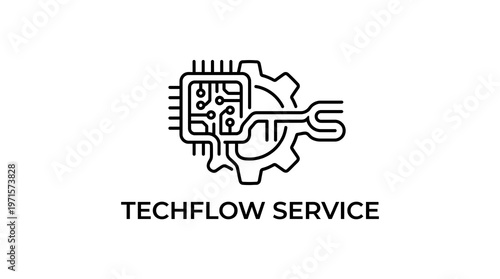 Tech service gear chip icon.