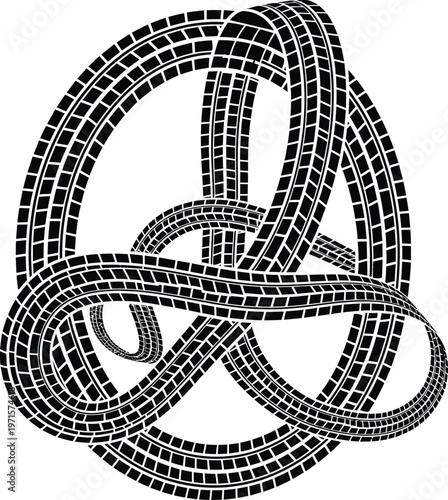 Intricate mathematical knot diagram representing complex geometric patterns