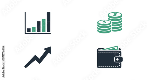 Financial growth with money and wallet.