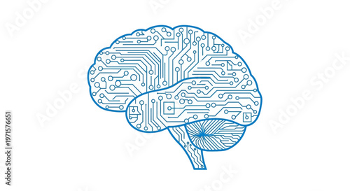 Circuit board brain illustration design.