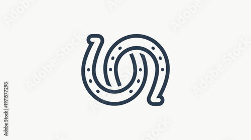 Intertwined Horseshoe Icon on Creamy Background