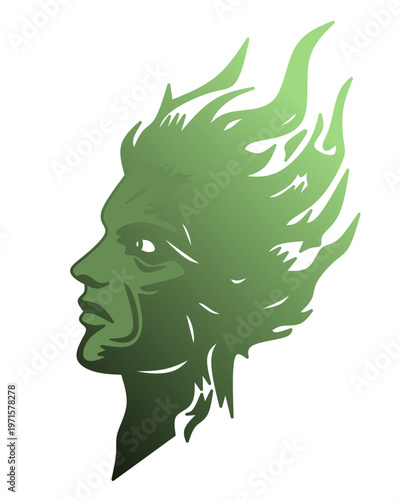 Green cara alienígena.