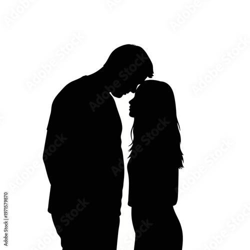 A romantic couple shares a tender moment in a loving embrace