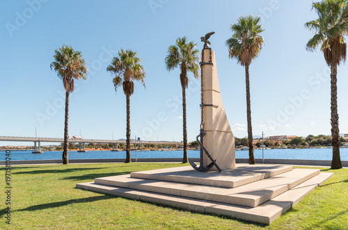 Wallpaper Mural Monument to those who fell at sea located in the urban park along the Olbia seafront, Sardinia, Italy. Memorial sculpture overlooking the waterfront, dedicated to sailors and victims of the sea. Torontodigital.ca