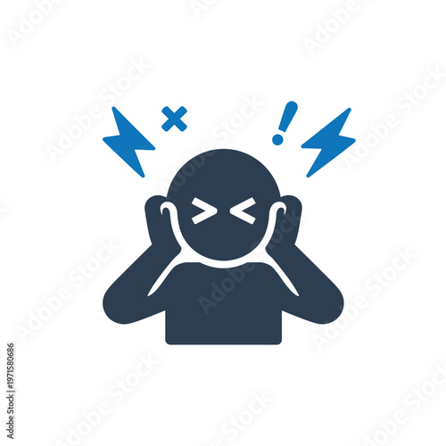 Overwhelmed Noise Frustration icon
