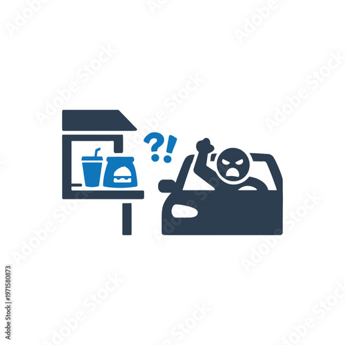 Drive thru order confusion icon